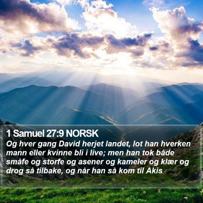 1 Samuel 27:9 NORSK Bible Verse Image