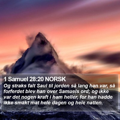 1 Samuel 28:20 NORSK Bible Verse Image