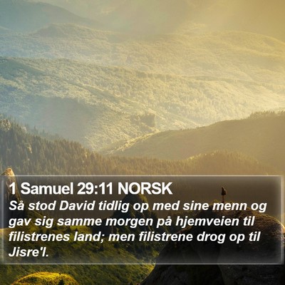 1 Samuel 29:11 NORSK Bible Verse Image