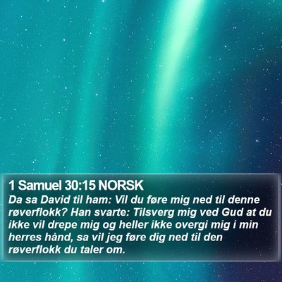 1 Samuel 30:15 NORSK Bible Verse Image