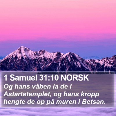 1 Samuel 31:10 NORSK Bible Verse Image
