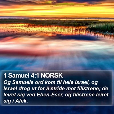 1 Samuel 4:1 NORSK Bible Verse Image