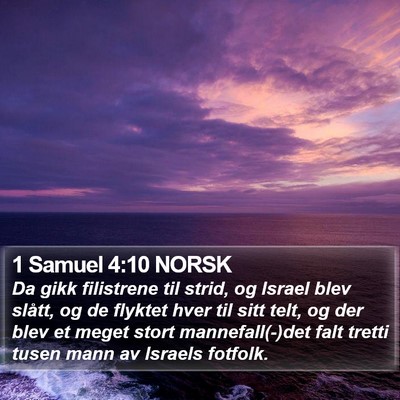 1 Samuel 4:10 NORSK Bible Verse Image