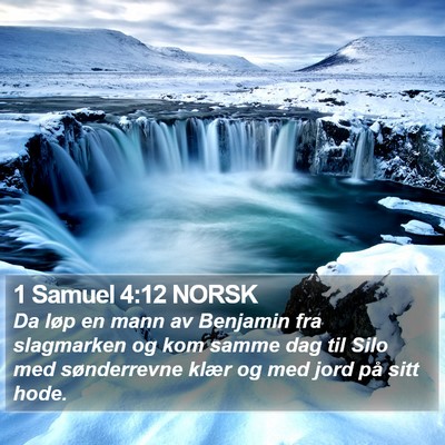 1 Samuel 4:12 NORSK Bible Verse Image