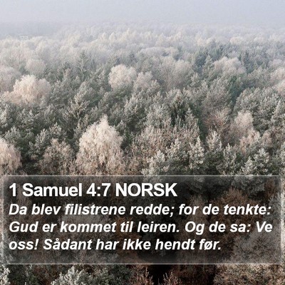 1 Samuel 4:7 NORSK Bible Verse Image