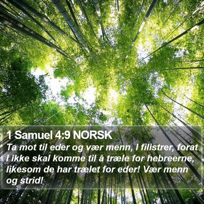 1 Samuel 4:9 NORSK Bible Verse Image