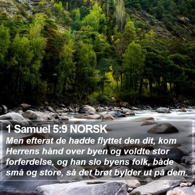 1 Samuel 5:9 NORSK Bible Verse Image