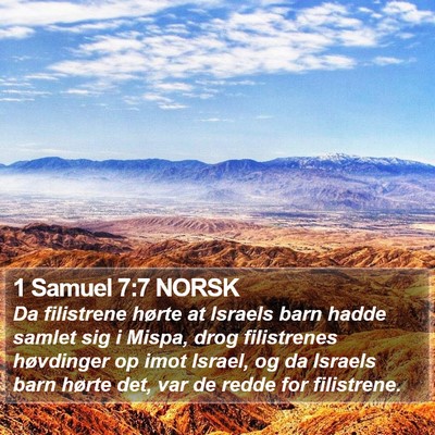 1 Samuel 7:7 NORSK Bible Verse Image