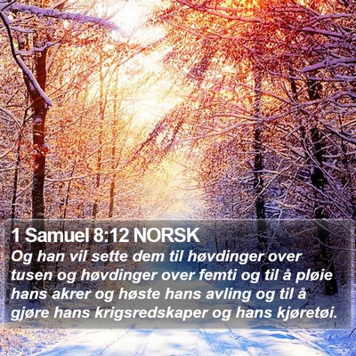 1 Samuel 8:12 NORSK Bible Verse Image