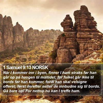 1 Samuel 9:13 NORSK Bible Verse Image