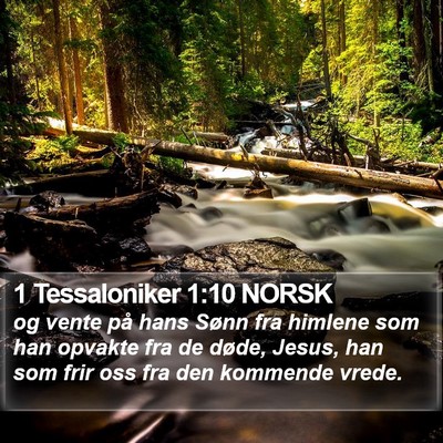 1 Tessaloniker 1:10 NORSK Bible Verse Image