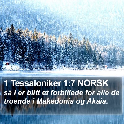 1 Tessaloniker 1:7 NORSK Bible Verse Image