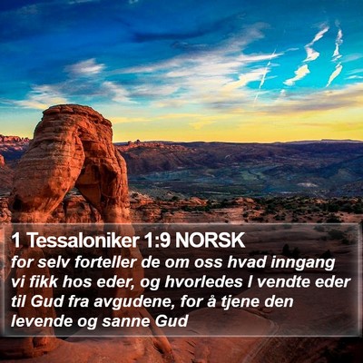 1 Tessaloniker 1:9 NORSK Bible Verse Image