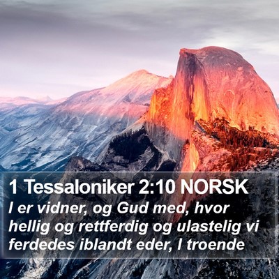 1 Tessaloniker 2:10 NORSK Bible Verse Image