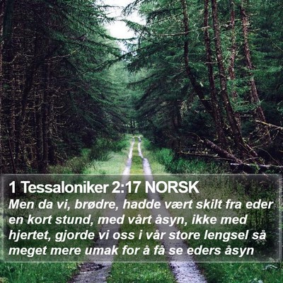 1 Tessaloniker 2:17 NORSK Bible Verse Image