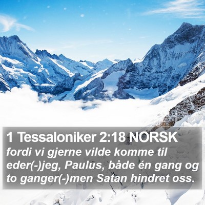 1 Tessaloniker 2:18 NORSK Bible Verse Image