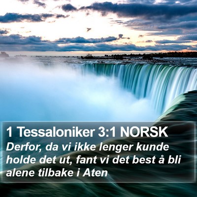 1 Tessaloniker 3:1 NORSK Bible Verse Image
