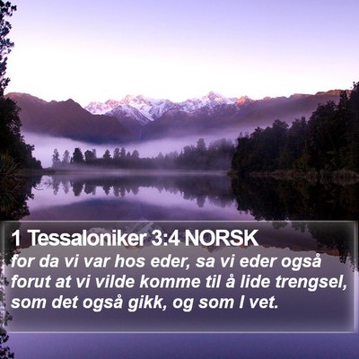 1 Tessaloniker 3:4 NORSK Bible Verse Image