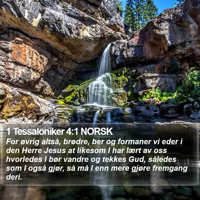 1 Tessaloniker 4:1 NORSK Bible Verse Image