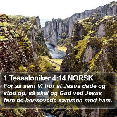 1 Tessaloniker 4:14 NORSK Bible Verse Image
