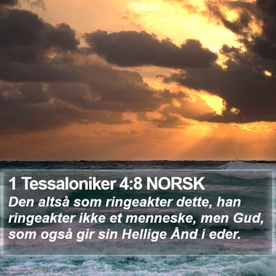 1 Tessaloniker 4:8 NORSK Bible Verse Image