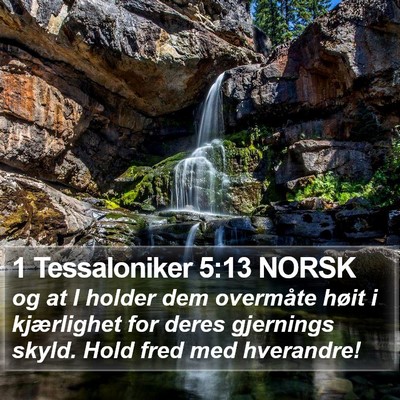 1 Tessaloniker 5:13 NORSK Bible Verse Image