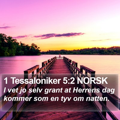 1 Tessaloniker 5:2 NORSK Bible Verse Image