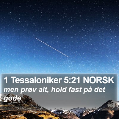 1 Tessaloniker 5:21 NORSK Bible Verse Image