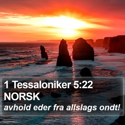 1 Tessaloniker 5:22 NORSK Bible Verse Image