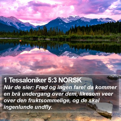 1 Tessaloniker 5:3 NORSK Bible Verse Image