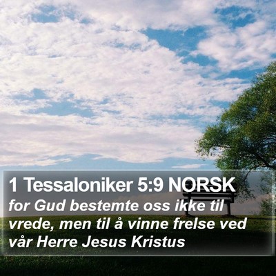 1 Tessaloniker 5:9 NORSK Bible Verse Image