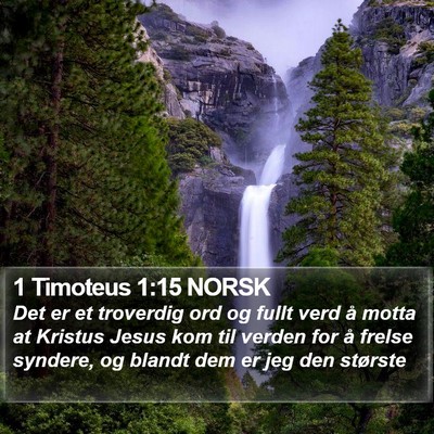 1 Timoteus 1:15 NORSK Bible Verse Image