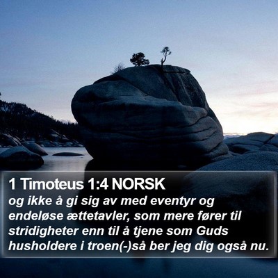 1 Timoteus 1:4 NORSK Bible Verse Image