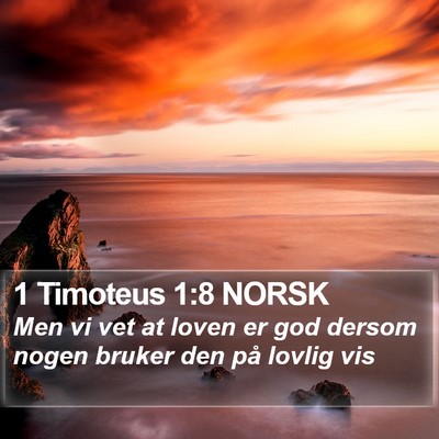 1 Timoteus 1:8 NORSK Bible Verse Image