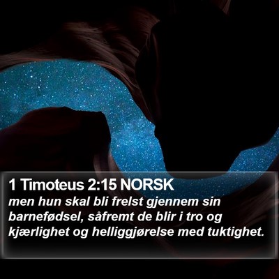 1 Timoteus 2:15 NORSK Bible Verse Image