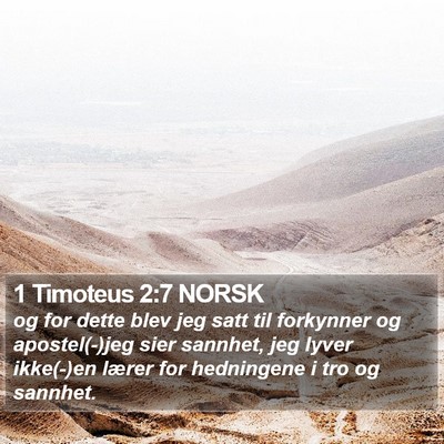 1 Timoteus 2:7 NORSK Bible Verse Image