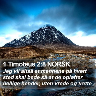 1 Timoteus 2:8 NORSK Bible Verse Image
