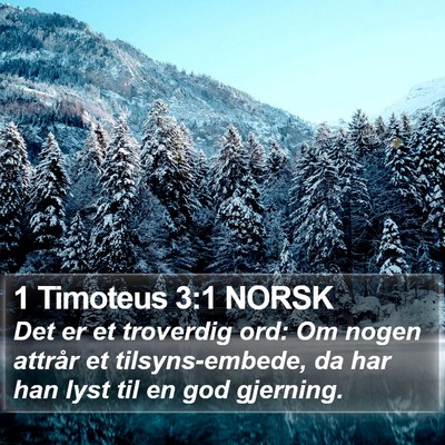 1 Timoteus 3:1 NORSK Bible Verse Image