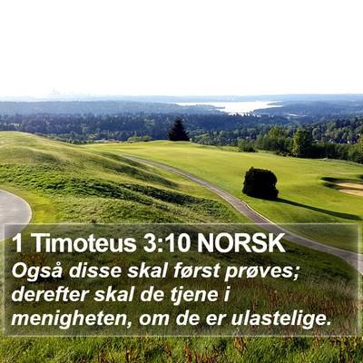 1 Timoteus 3:10 NORSK Bible Verse Image