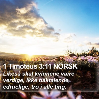 1 Timoteus 3:11 NORSK Bible Verse Image