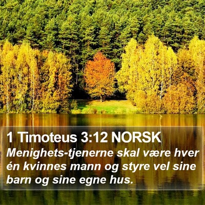 1 Timoteus 3:12 NORSK Bible Verse Image