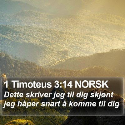 1 Timoteus 3:14 NORSK Bible Verse Image