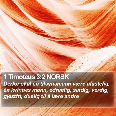 1 Timoteus 3:2 NORSK Bible Verse Image