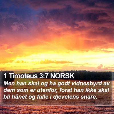 1 Timoteus 3:7 NORSK Bible Verse Image