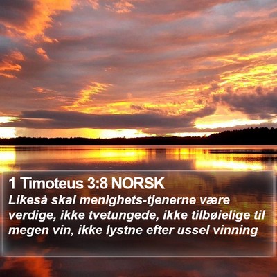 1 Timoteus 3:8 NORSK Bible Verse Image