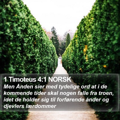 1 Timoteus 4:1 NORSK Bible Verse Image