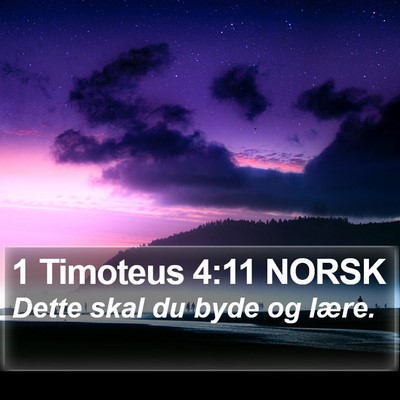 1 Timoteus 4:11 NORSK Bible Verse Image