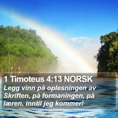 1 Timoteus 4:13 NORSK Bible Verse Image