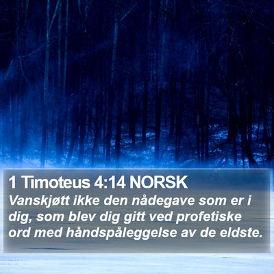 1 Timoteus 4:14 NORSK Bible Verse Image