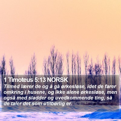 1 Timoteus 5:13 NORSK Bible Verse Image